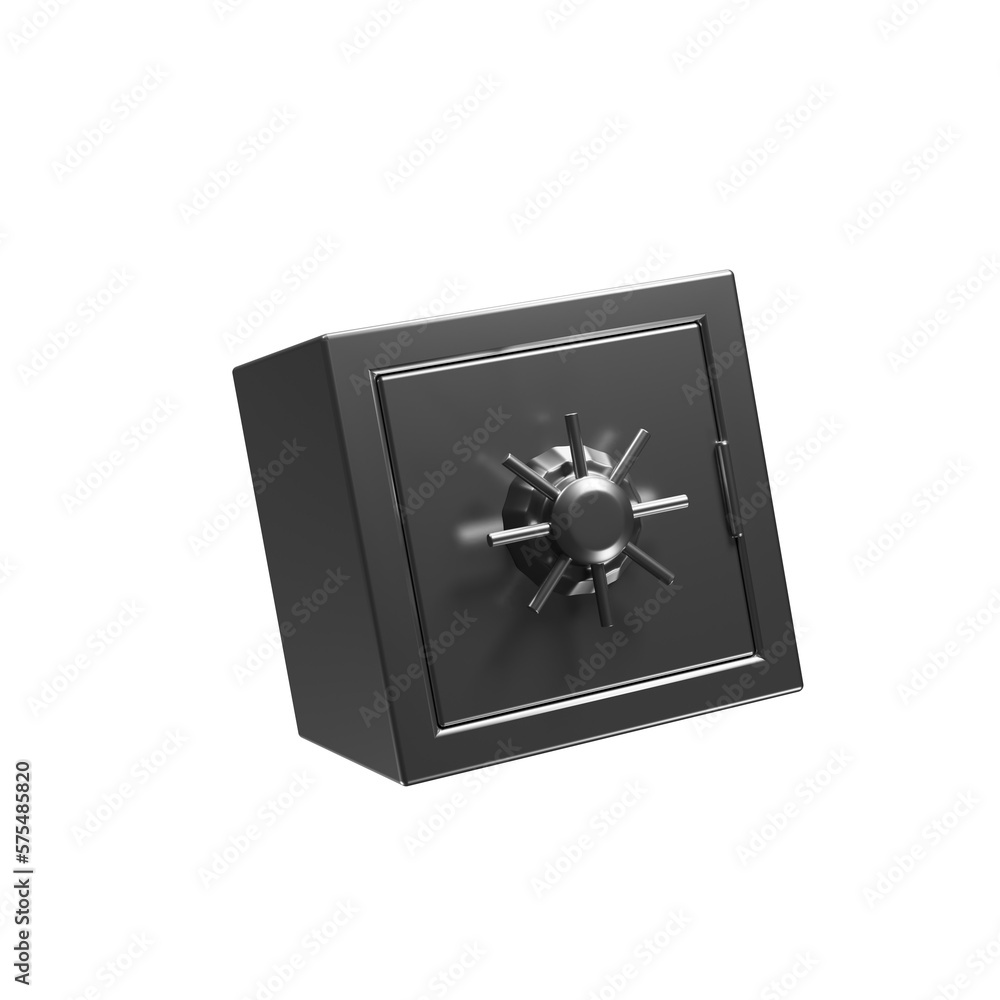 Poster 3d illustration of safe box icon with cartoon style for web design presentation. 3d rendering icon