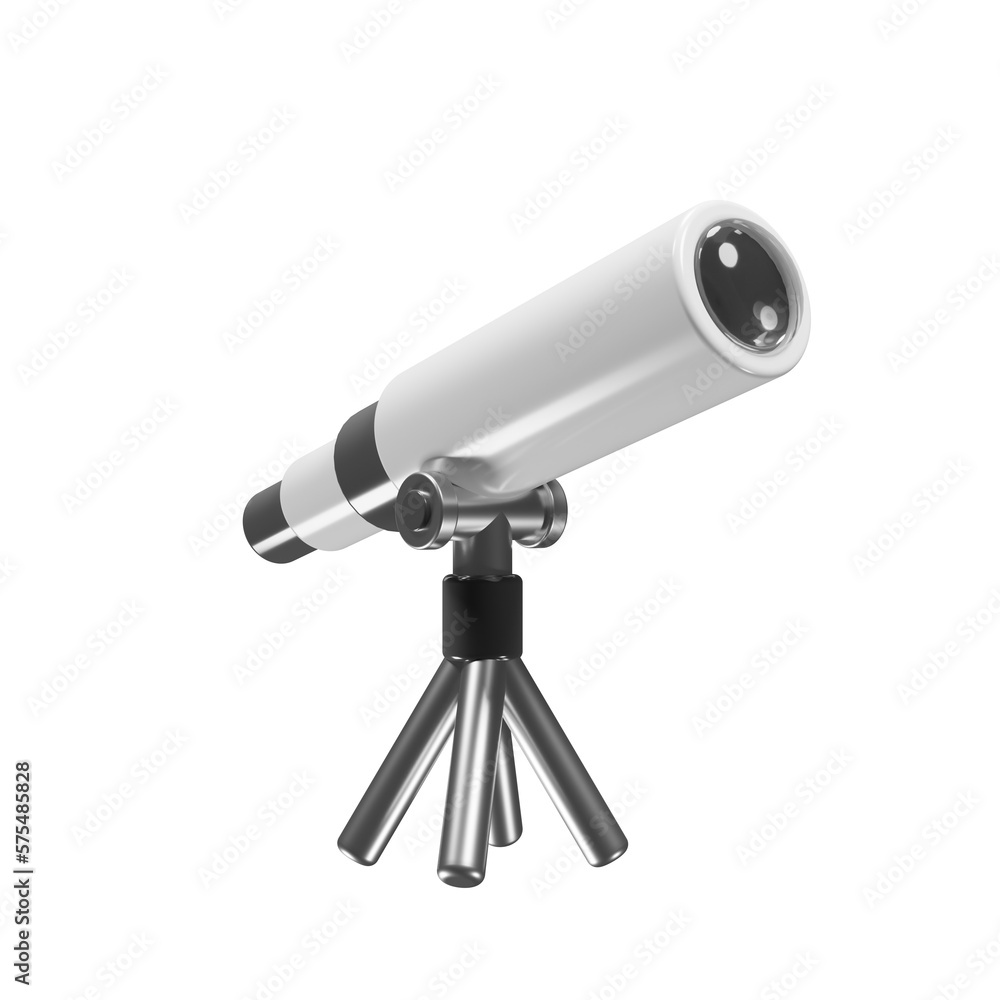 Aufkleber telescope 3d icon with cartoon style for website design presentation. 3d rendering icon