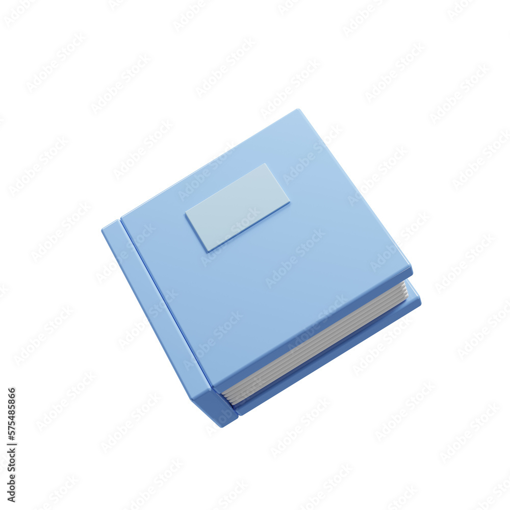 Poster 3d book icon with cartoon style for website design presentation. 3d rendering education icon concept