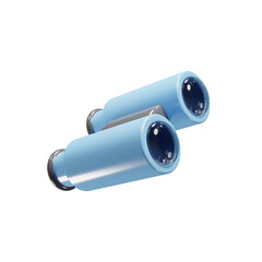 Binocular 3d icon with cartoon style for website design presentation. 3d rendering icon