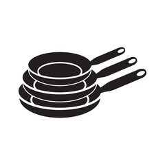 Teflon cooking utensil symbol icon, illustration design template.