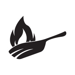 Teflon cooking utensil symbol icon, illustration design template.