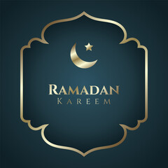 Elegant background of ramadan with golden moon. - Vector.
