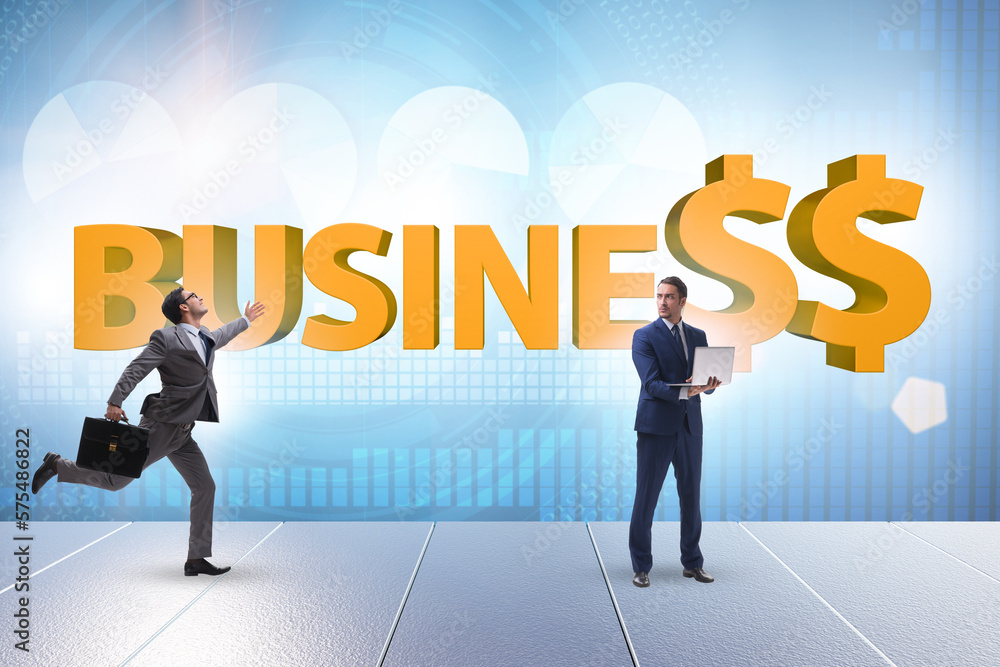 Wall mural business success concept with businessman