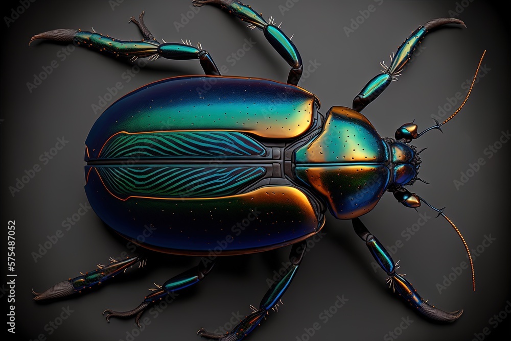 Poster example of a carabus cancellatus beetle generative ai