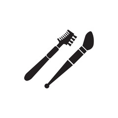 make up brush icon symbol,illustration design template.