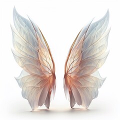 A pair of fantasy fairy translucent wings isolated on white background. © JW Studio