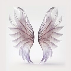 A pair of fantasy fairy translucent wings isolated on white background.