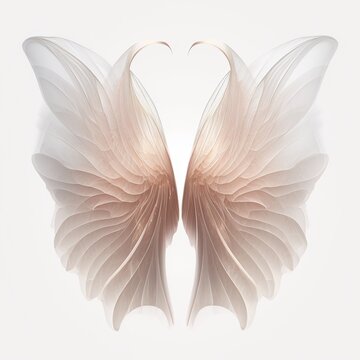A pair of fantasy fairy translucent wings isolated on white background.