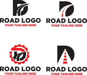D letter with road logo, road icon, highway, roadway, path icon, logo design vector 2023
