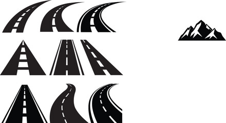 Road icon, highway, roadway, path icon, logo design vector 2023