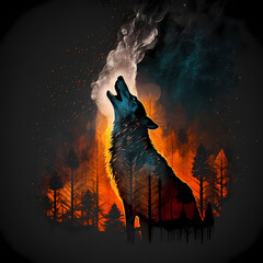 Howling Wolf. Generative AI