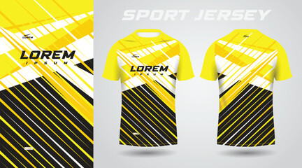 yellow black shirt soccer football sport jersey template design mockup