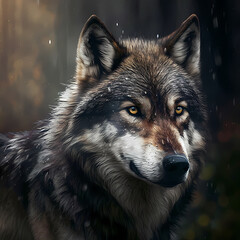 Obraz premium portrait of a wolf. Generative AI