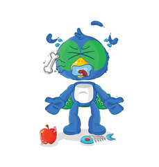 peacock burp mascot. cartoon vector