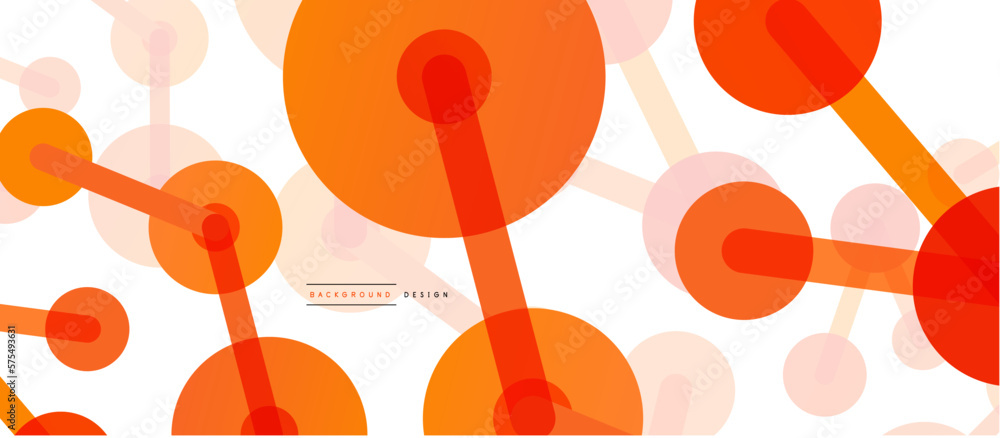 Poster line points connections geometric abstract background. circles connected by lines. trendy techno bus