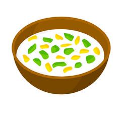 Indonesian fruits drink illustration