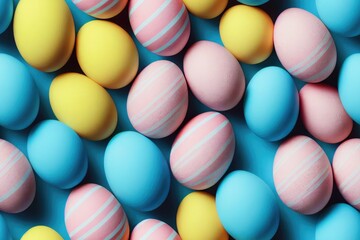 Easter Egg Eggs Colorful Decorated Seamless Texture Pattern Tiled Repeatable Tessellation Background Image