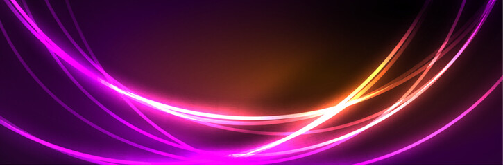 Blue neon glowing lines, magic energy space light concept, abstract background wallpaper design