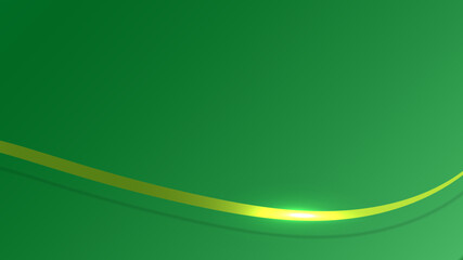 Abstract 3D luxury green wave form ribbon on green background.