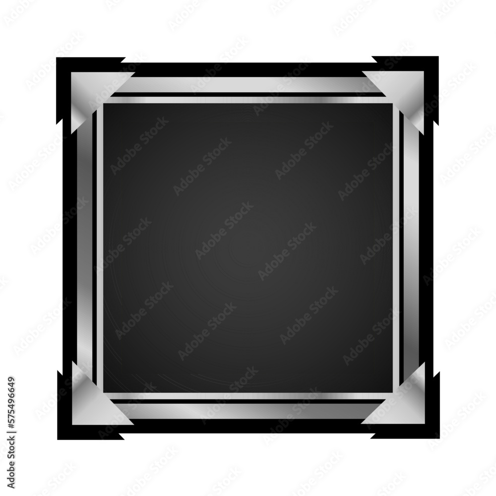 Poster square ui game frame. empty frame for apps. silver frame icon vector illustration isolated on white 
