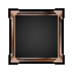 Obraz premium Square ui game frame. Empty frame for apps. Bronze frame icon vector illustration isolated on white background.