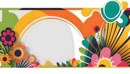 Obraz premium frame with flowers and butterflies
