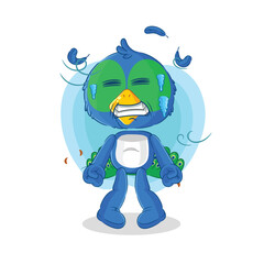 peacock cold illustration. character vector