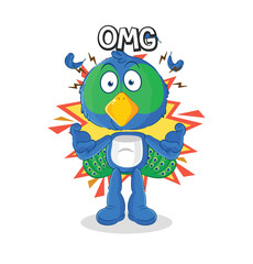peacock Oh my God vector. cartoon character