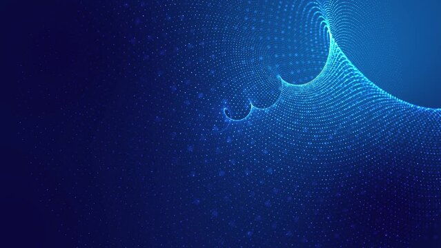 Dinamic particles wave abstract background full color.