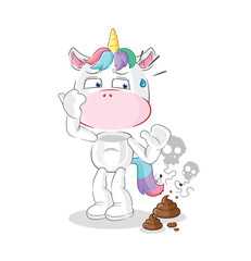 unicorn with stinky waste illustration. character vector