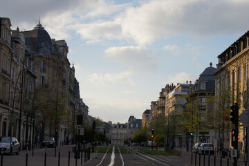 Fototapeta na wymiar street in the Reims city.