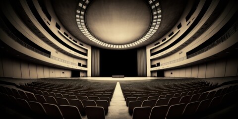 Empty Theater Chairs, interior of a Congress Palace, auditorium, GENERATIVE AI