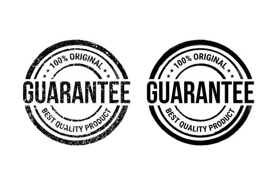 guarantee label. guarantee black and white band sign. brush retro style with grunge and non grunge. 100 persen original, best quality product.