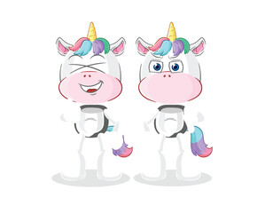 unicorn thumbs up and thumbs down. cartoon mascot vector