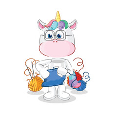 unicorn tailor mascot. cartoon vector