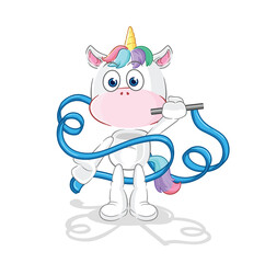 unicorn Rhythmic Gymnastics mascot. cartoon vector