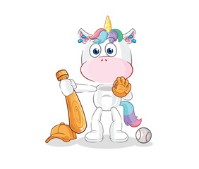 unicorn baseball Catcher cartoon. cartoon mascot vector