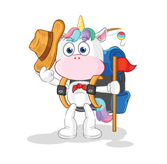 unicorn scout vector. cartoon character