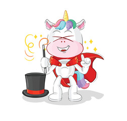 unicorn magician illustration. character vector