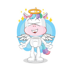 unicorn angel with wings vector. cartoon character