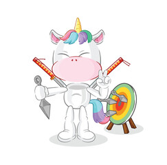 unicorn ninja cartoon. character vector