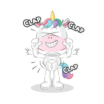 unicorn applause illustration. character vector