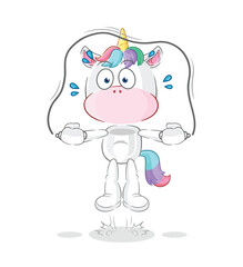unicorn jump rope exercise. character vector