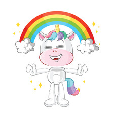 unicorn with a rainbow. cartoon vector