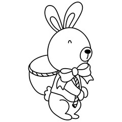 Spring Easter Rabbit Animal, Easter Elements, Easter and Spring concept