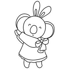 Spring Easter Rabbit Animal, Easter Elements, Easter and Spring concept