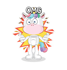 unicorn Oh my God vector. cartoon character