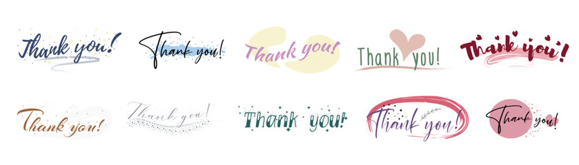 Collage of text THANK YOU on white background