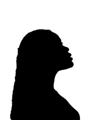 Thick Curly Black Woman Silhouette